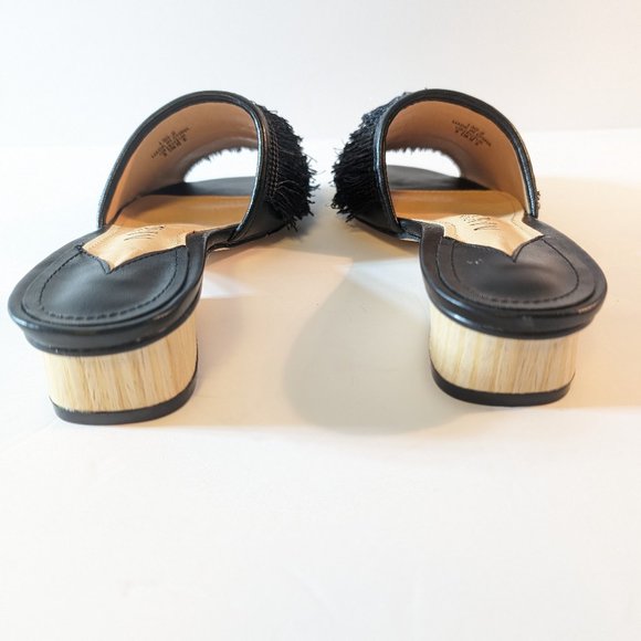 Mack J Black Fringe Slip On Mule Slipper - Picture 7 of 10